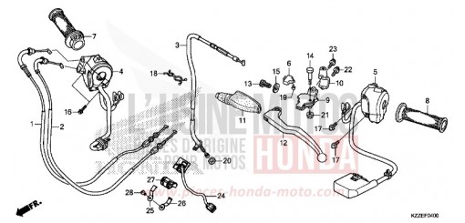 LEVIER DE GUIDON/COMMUTATEUR/CABLE CRF250RLAH de 2017